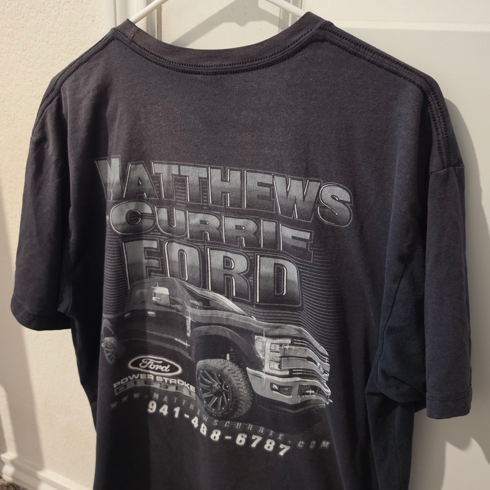 Matthews-Currie Ford Power Stroke Diesel Truck Graphic T-Shirt Mens XL Black
